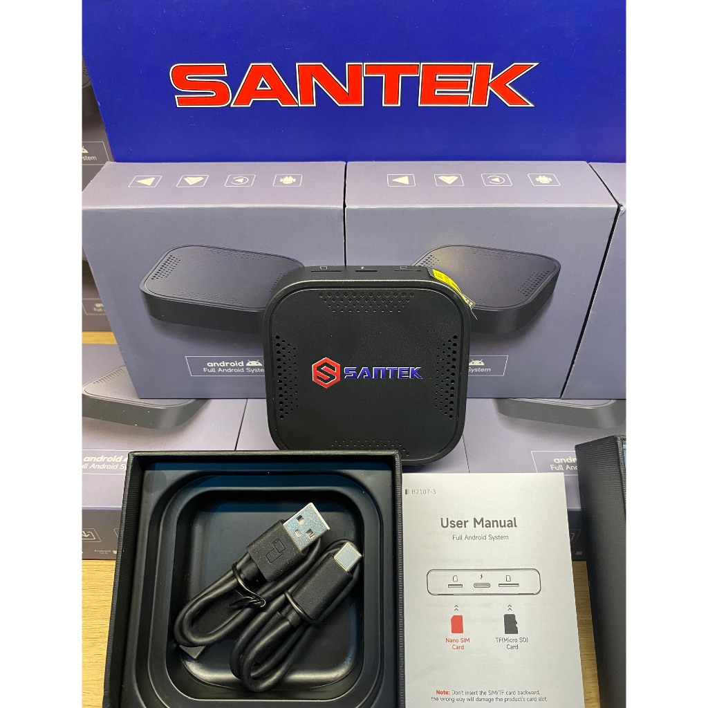 Android Box Santek Cắm Sim 4G Tặng Vietmap Live Cá Nhân Màn Zin Ô Tô Thành Màn Hình Android Ram 4GBx64GB