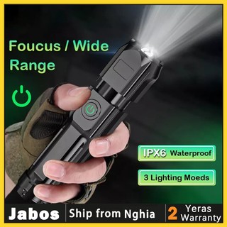 Đèn pin siêu sáng 3 chế độ sáng Sạc Tiêu cự có thể điều chỉnh mini flashlight
