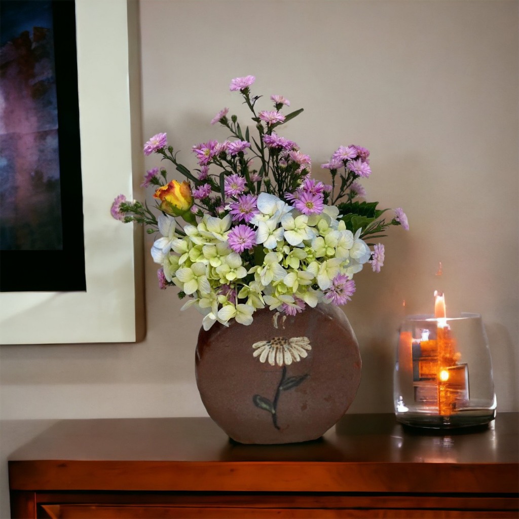 Bình Hoa Men Mộc Dáng Bánh Quy Lọ Hoa Decor Đẹp Gốm Sứ Bát Tràng - Lynke Store