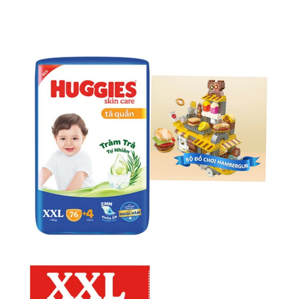 Tã quần Huggies Skincare Mega Jumbo M106/L96+8/XL84+4/XXL76+4