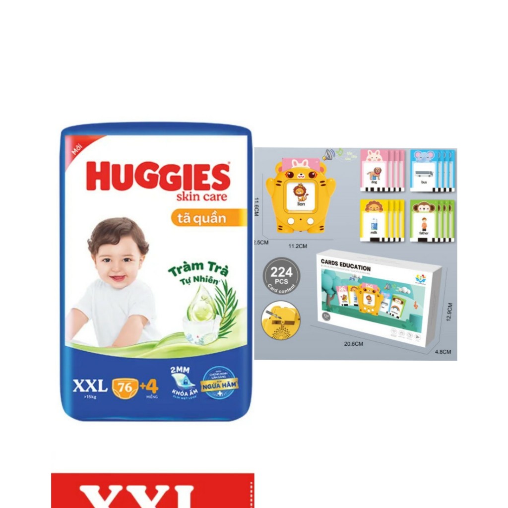 Tã quần Huggies Skincare Mega Jumbo M106/L96+8/XL84+4/XXL76+4
