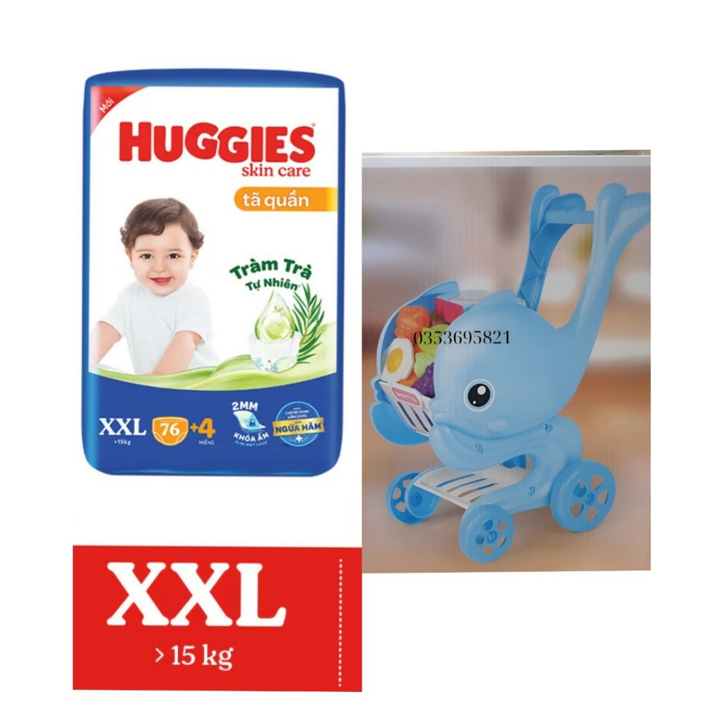 Tã quần Huggies Skincare Mega Jumbo M106/L96+8/XL84+4/XXL76+4