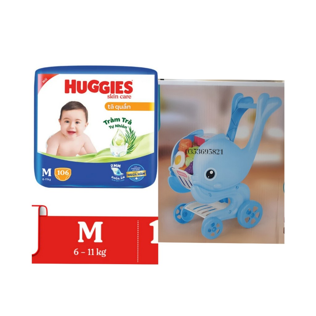 Tã quần Huggies Skincare Mega Jumbo M106/L96+8/XL84+4/XXL76+4