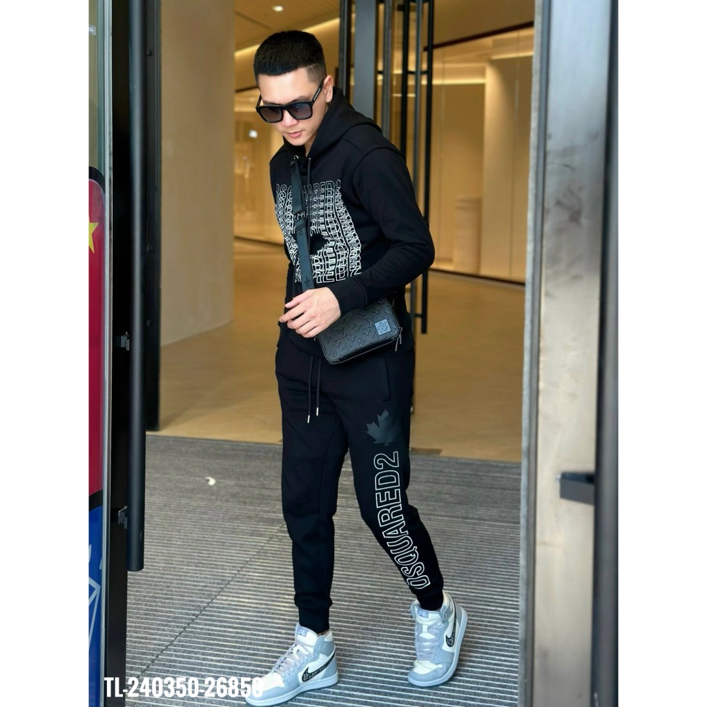 Bộ Quấn Áo Nam Loang Xám Đen Siêu Đẹp - Bộ Quần Áo Nam DSQ Nam Cao Cấp