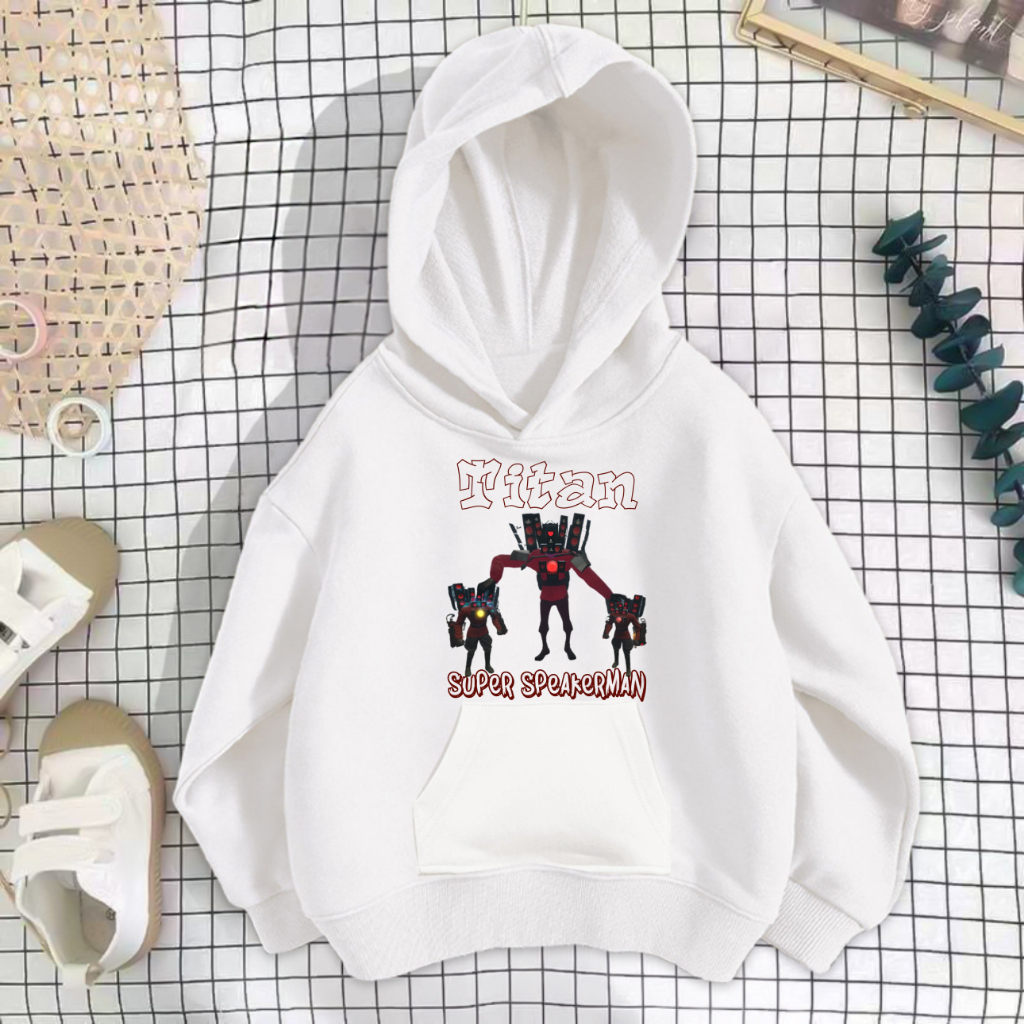 Mẫu áo Khoác HUẾ - Áo Hoodie nỉ in hình Titan Speakerman TV man Skibidi Toilet cho bé