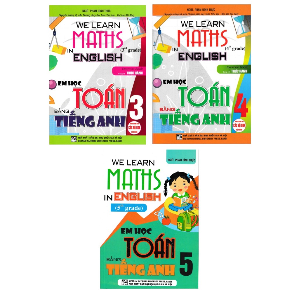 Sách - Combo We Learn Maths In English - Em Học Toán Bằng Tiếng Anh Lớp 3 + 4 + 5