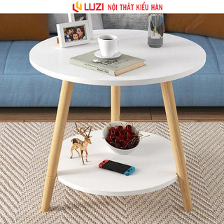 Bàn cafe 2 tầng decor kiểu hàn gỗ mdf phủ melamin Luzi - Zp54