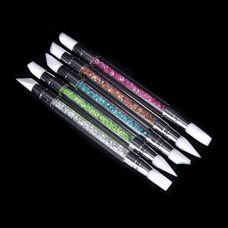 Cọ silicon miết stick, cọ dặm foi chà tráng gương cán đá silicon 2 đầu sét 5 cây