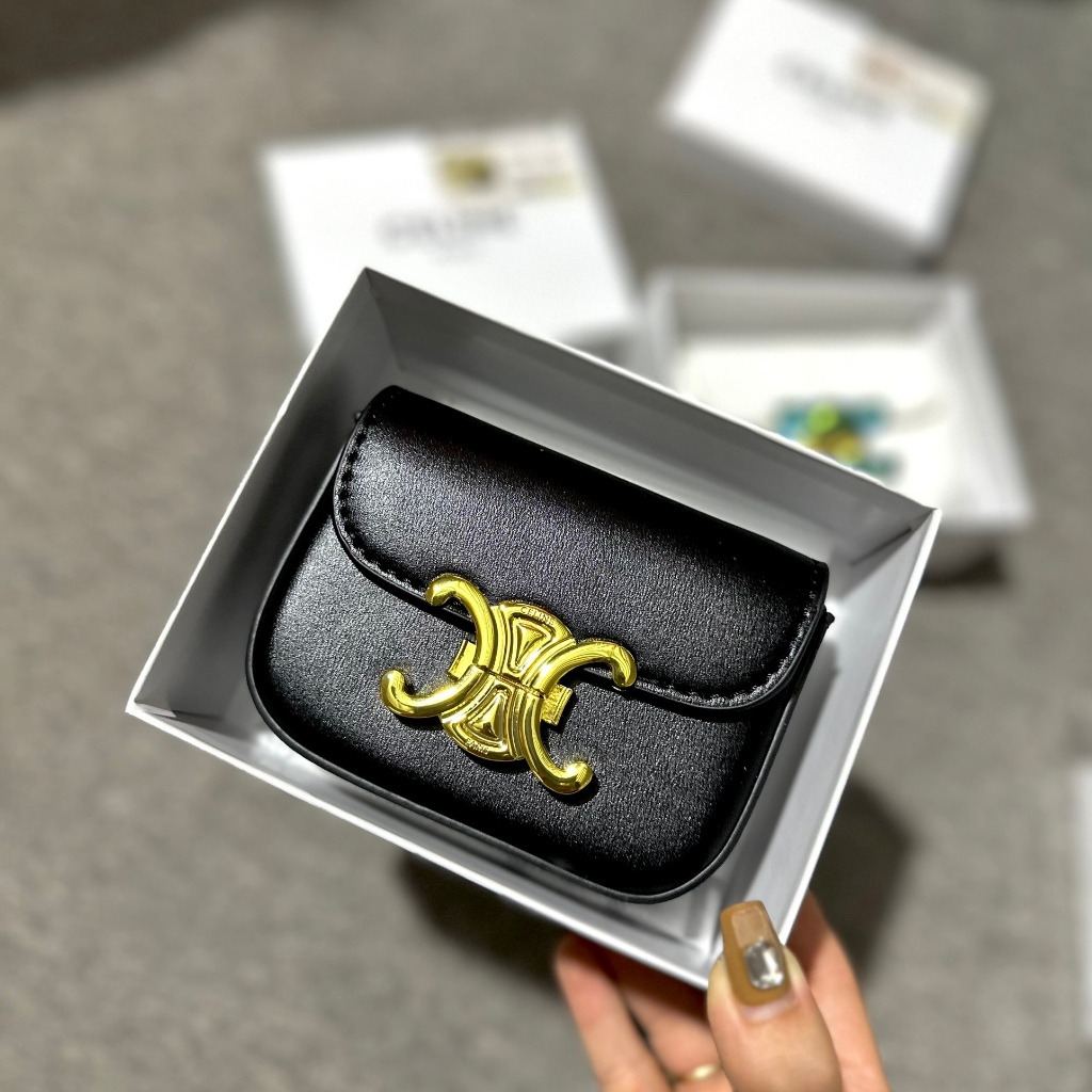 Túi xách nữ, túi cê lin mini size 13 da sần full box hàng QC loại 1 - ZeniStore