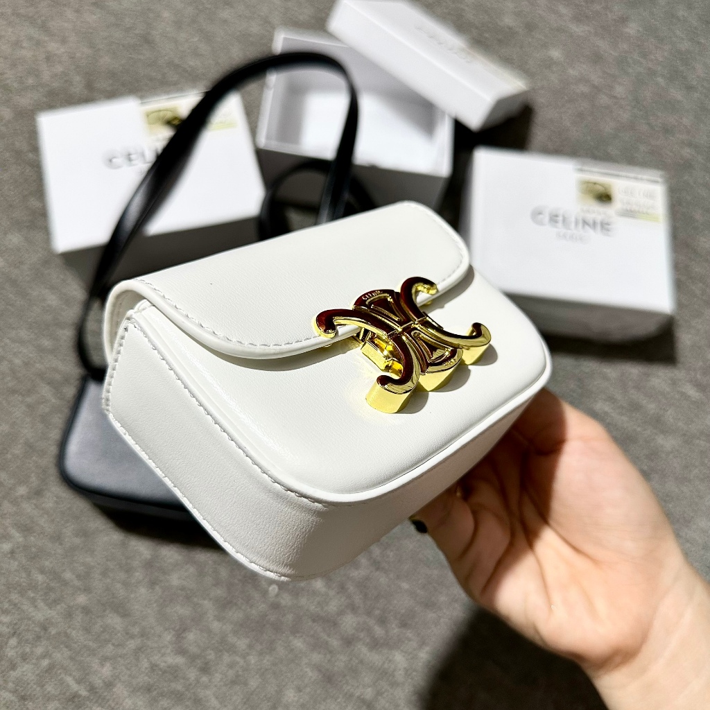 Túi xách nữ, túi cê lin mini size 13 da sần full box hàng QC loại 1 - ZeniStore