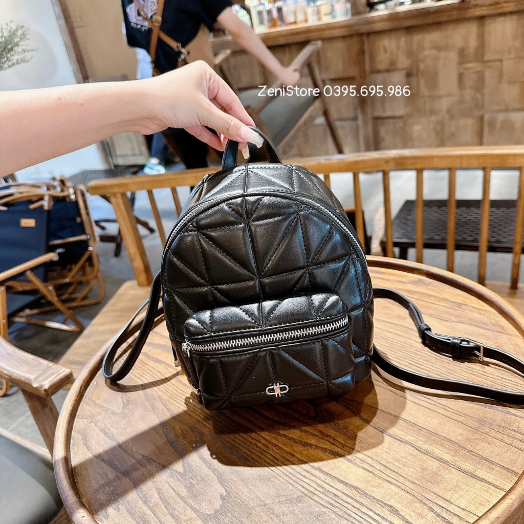 Balo nữ, balo Pê rô mini Pixel trần trám size 18 hàng xuất sịn - Zeni.Store