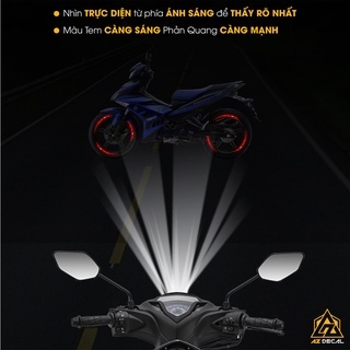 Tem Dán Vành Phản Quang Xe AirBlade | TV44 | Team Decal Xe Máy AB Air Blade Chống Xước Chống Nước Bền Màu