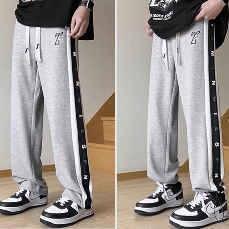 Quần Dài Nam Ống Suông Rộng Dây Rút Phối Kẻ Sọc In Chữ Hai Bên Thể Thao Thời Trang Zenkonu QUAN NAM 150V2