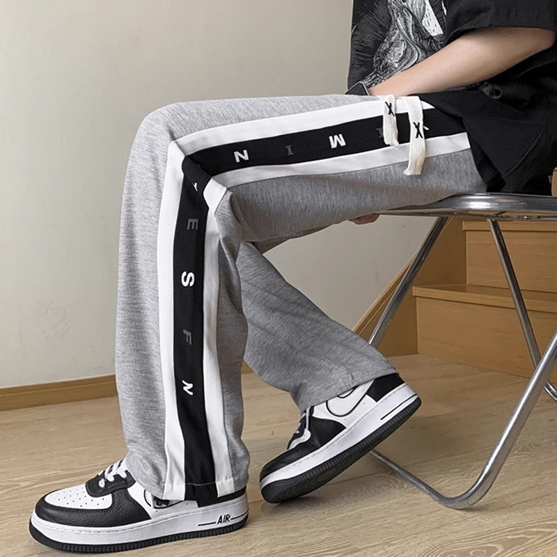 Quần Dài Nam Ống Suông Rộng Dây Rút Phối Kẻ Sọc In Chữ Hai Bên Thể Thao Thời Trang Zenkonu QUAN NAM 150V2