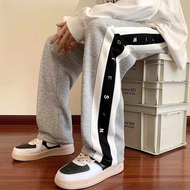 Quần Dài Nam Ống Suông Rộng Dây Rút Phối Kẻ Sọc In Chữ Hai Bên Thể Thao Thời Trang Zenkonu QUAN NAM 150