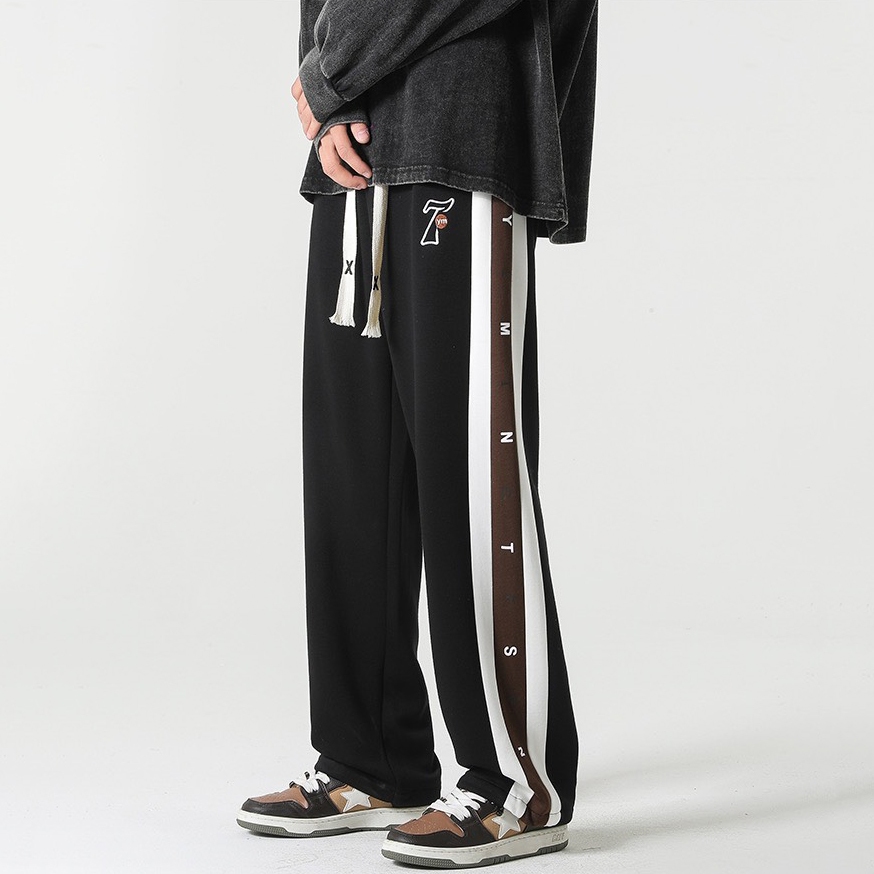 Quần Dài Nam Ống Suông Rộng Dây Rút Phối Kẻ Sọc In Chữ Hai Bên Thể Thao Thời Trang Zenkonu QUAN NAM 150V1