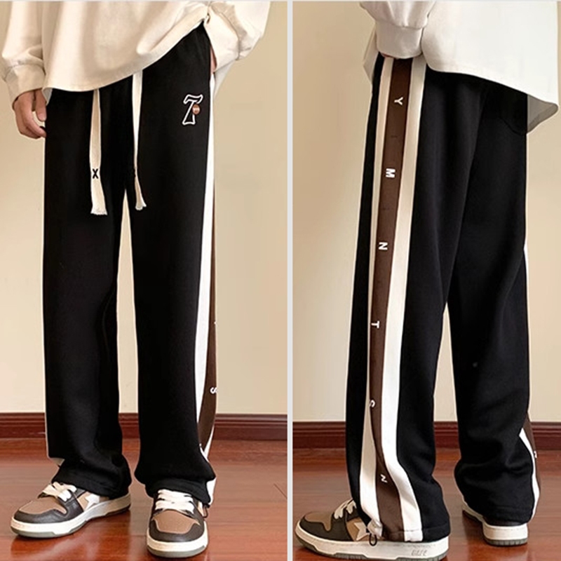 Quần Dài Nam Ống Suông Rộng Dây Rút Phối Kẻ Sọc In Chữ Hai Bên Thể Thao Thời Trang Zenkonu QUAN NAM 150