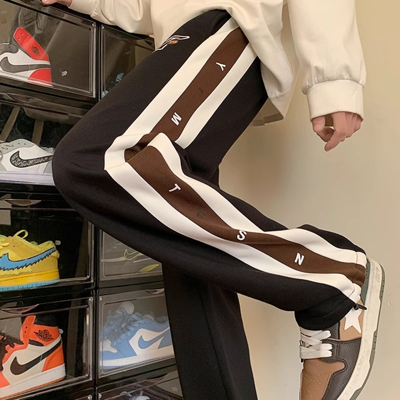 Quần Dài Nam Ống Suông Rộng Dây Rút Phối Kẻ Sọc In Chữ Hai Bên Thể Thao Thời Trang Zenkonu QUAN NAM 150