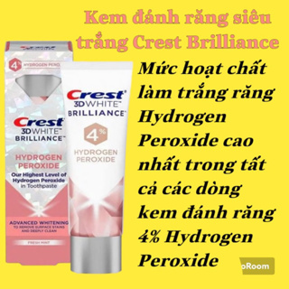 Kem Đánh Răng Crest 3D White Hydrogen Peroxide tuyp 85g