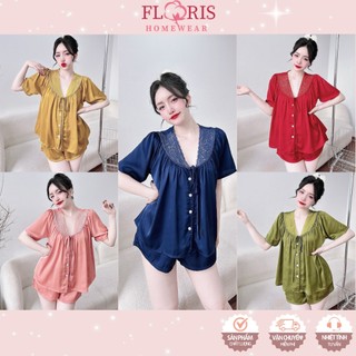 Đồ bộ pijama nữ lụa latin/lụa xước thiết kế cao cấp mặc nhà kiểu dáng sang trọng vải mềm mượt