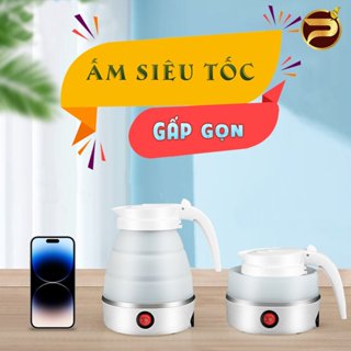 Ấm Đun Nước Mini Có Thể Gấp Gọn Tiện Lợi Cho Du Lịch - Ấm siêu tốc mini 600ml có thể gấp gọn An Toàn, Bảo Hành 12 Tháng