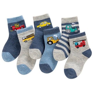 Set 5 đôi tất bé trai cho bé hình ô tô đáng yêu