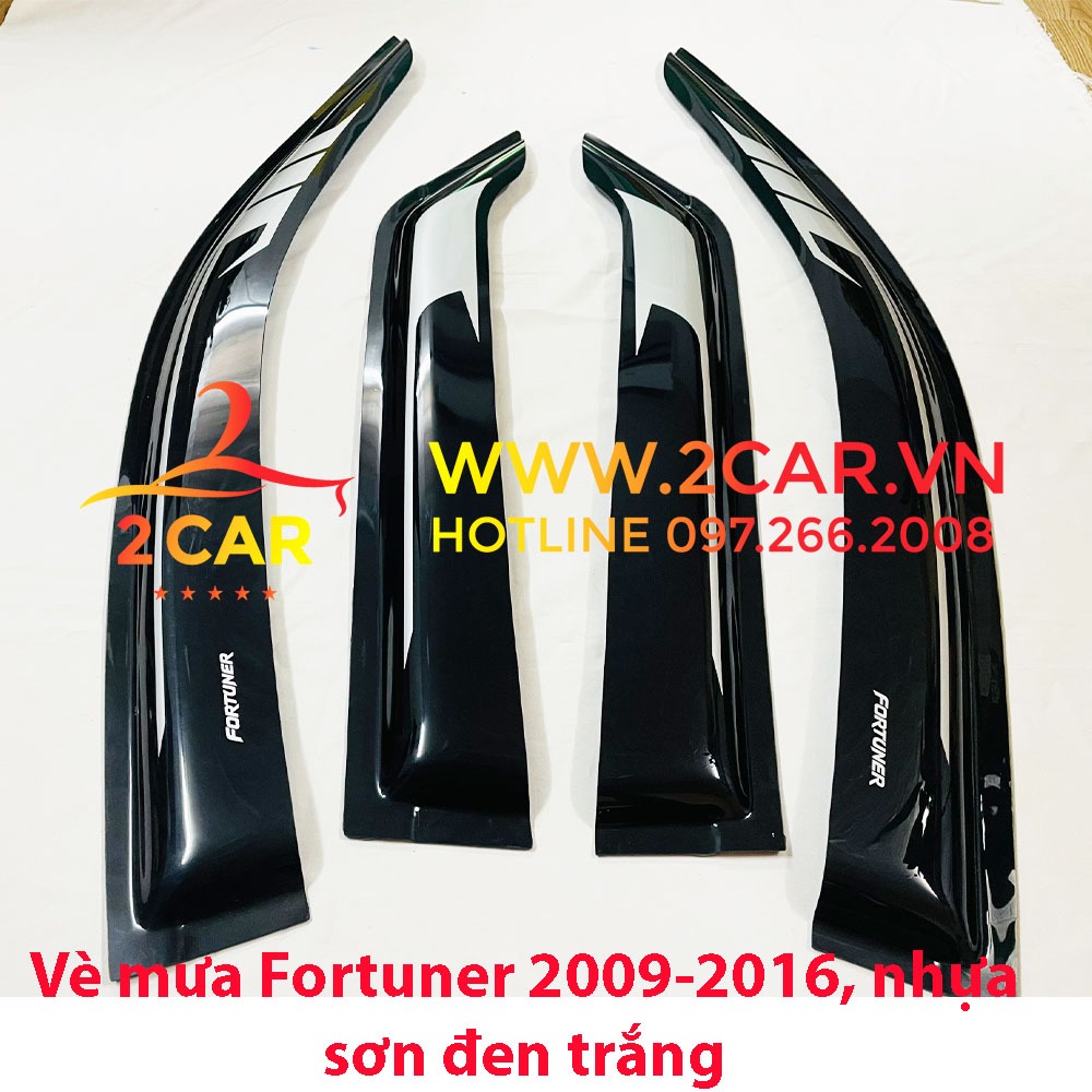 Vè che mưa xe Toyota Fortuner 2006- 20415, 2016 nhựa sơn 2 màu đen trắng, che mưa cực tốt
