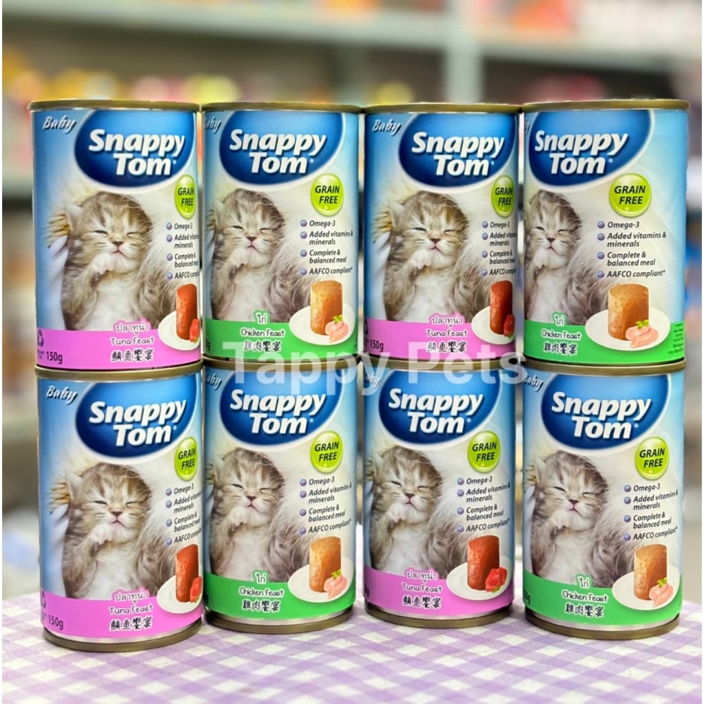 Pate Dành Cho Mèo Con Snappy Tom Baby - Lon 150g | Dinh Dưỡng Hoàn Hảo
