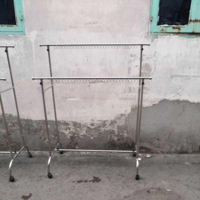 Giàn Sào Phơi Đồ inox đôi trơn không khoen, có khoen