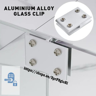 Bát kẹp nhôm bắt kính cường lực - thẳng 180 độ không cần khoan lỗ