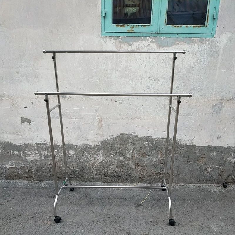 Sào phơi đồ đôi inox có khoen,2 tầng hoặc không khoen