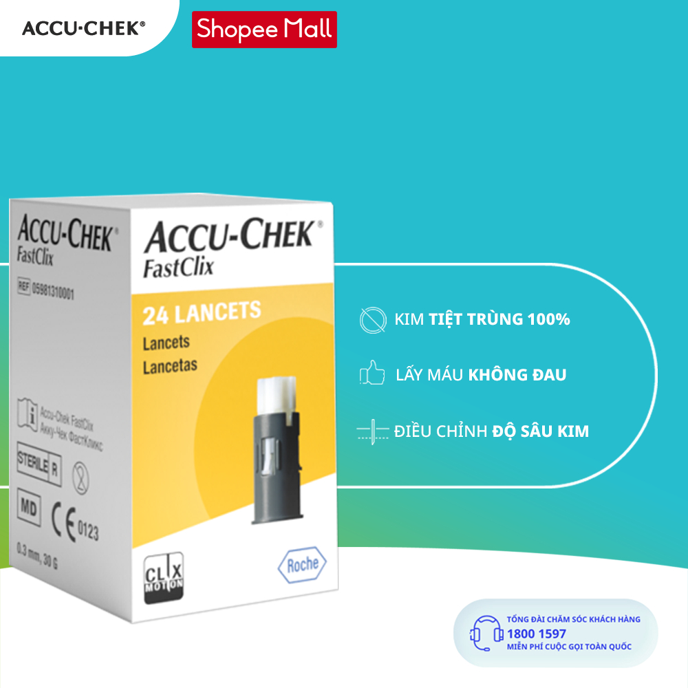 Kim Chích Máu ACCU-CHEK® FastClix Dùng Cho Máy ACCU-CHEK® Guide & Performa
