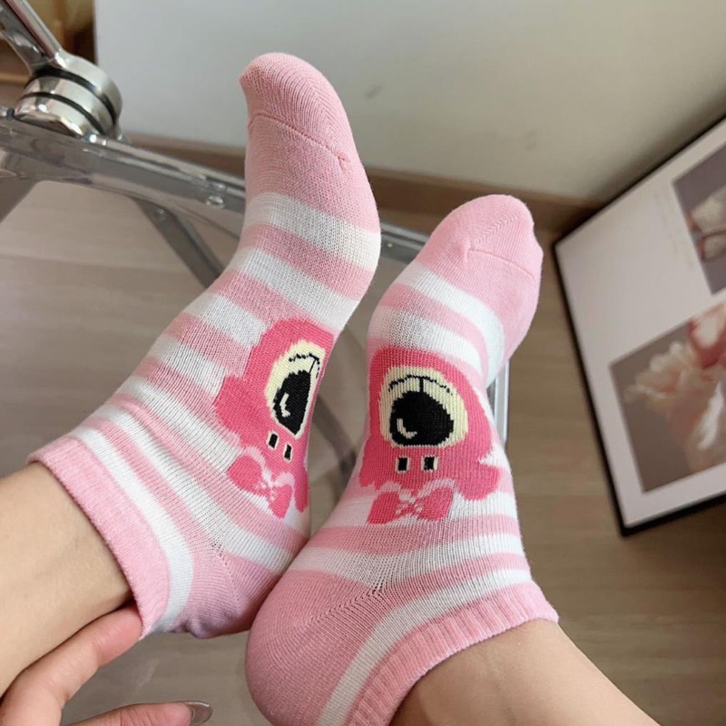 Set 5 đôi tất cổ ngắn hoạ tiết gấu dâu lotso siêu dễ thương
