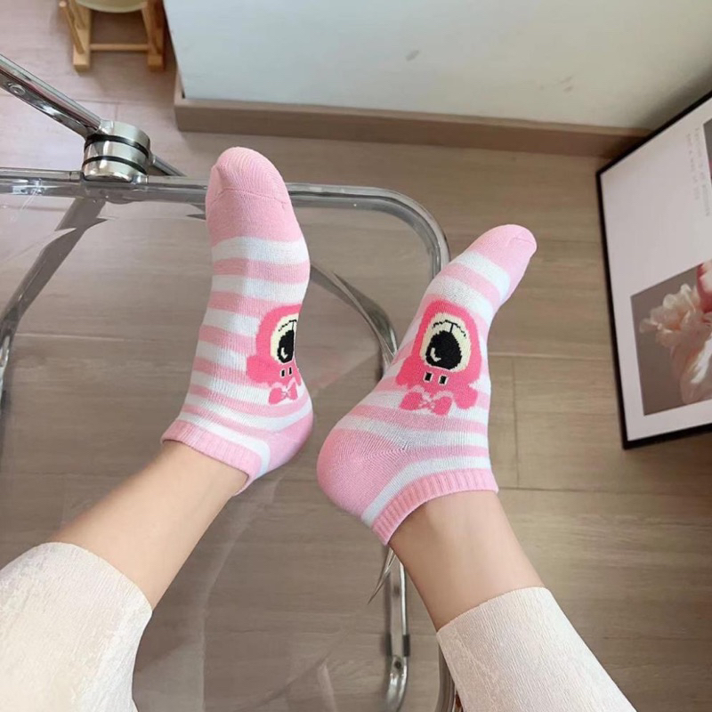 Set 5 đôi tất cổ ngắn hoạ tiết gấu dâu lotso siêu dễ thương
