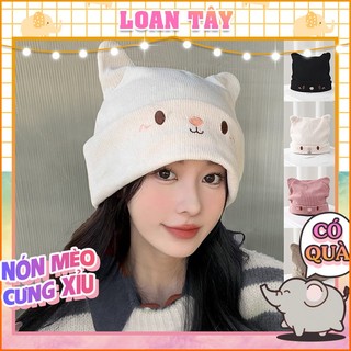 Nón Len Style Hàn Hình Mặt Mèo Trẻ Trung Chất Đẹp L2417