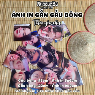 ẢNH IN THÊM GẮN VÀO GẤU BÔNG ÉP NHỰA size 6x6cm và 9x9cm