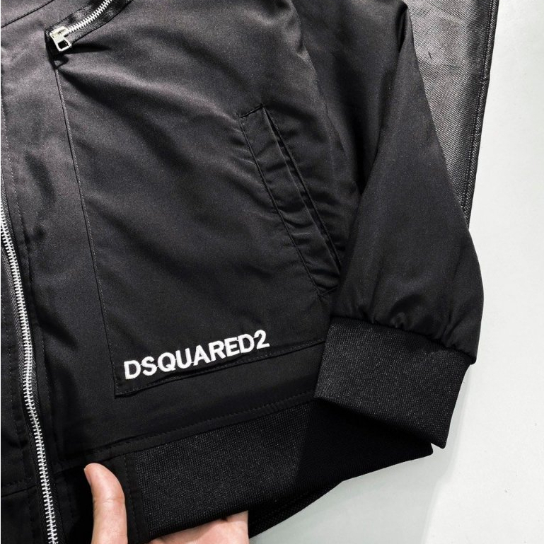 Áo Khoác Gió DSQ Nam Họa Tiết Thêu Khóa Chéo Đơn Giản Chất Liệu Gió Thời Trang Cao Cấp. Áo Gió Nam Khoá Zip Chéo Siu Đẹp