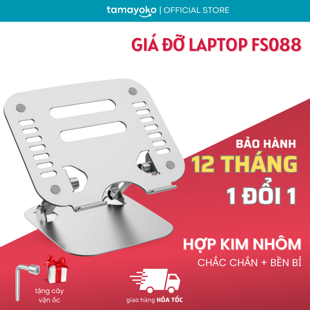 Giá Đỡ Máy Tính, Laptop, iPad, Macbook Tamayoko FS-088 Hợp Kim Nhôm Cao Cấp. Chống Mỏi Cổ, Vai, Gáy.