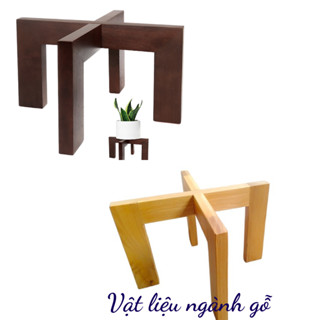 Đôn để chậu cây bằng gỗ, kệ để chậu hoa , Giá gỗ chân dẹp, Cao 17x Rộng 25cm