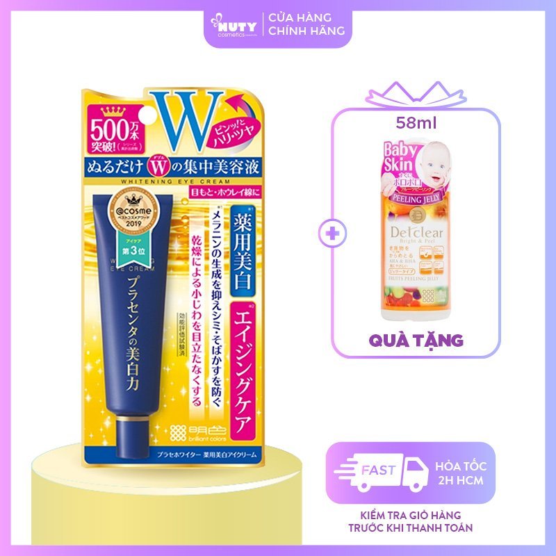 Kem Dưỡng Mắt Meishoku Placenta Medicated Whitening Eye Cream (30g)