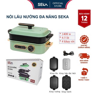 Nồi lẩu nướng đa năng SEKA công suất lớn kiểm soát nhiệt an toàn có khay thay thế chuyên dụng sử dụng tốt và bền