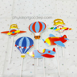 Set giấy 2 máy bay khí cầu