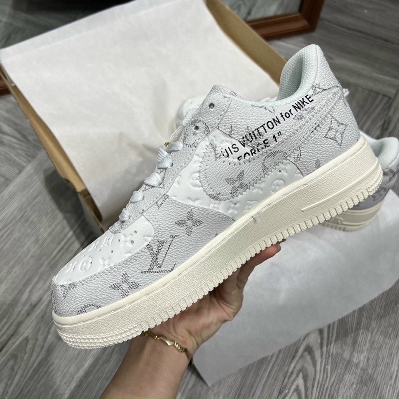 Giày _AF1 LV Xám Nam Nữ,Giày_Nike Air Force 1 LV Hàng Đẹp Hót Trend Full Box Bill.