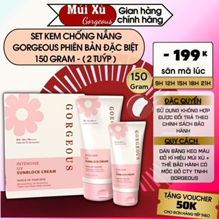 Kem chống nắng múi xù gorgeous trắng da chống nước lâu trôi ( tuýp lớn 100g + 50g tặng thêm )SPF50+PA+++