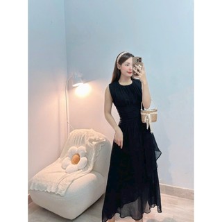 ĐẦM THIẾT KẾ XẾP LY NGỰC PHỐI EO KIỂU