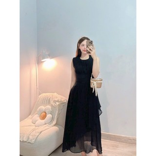 ĐẦM THIẾT KẾ XẾP LY NGỰC PHỐI EO KIỂU