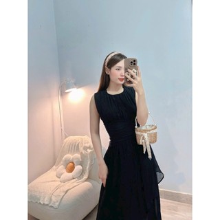 ĐẦM THIẾT KẾ XẾP LY NGỰC PHỐI EO KIỂU