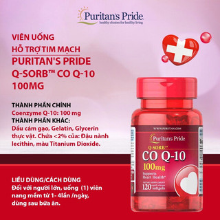 Viên uổng Coenzym Q10 bổ tim của Puritan's Pride của mỹ
