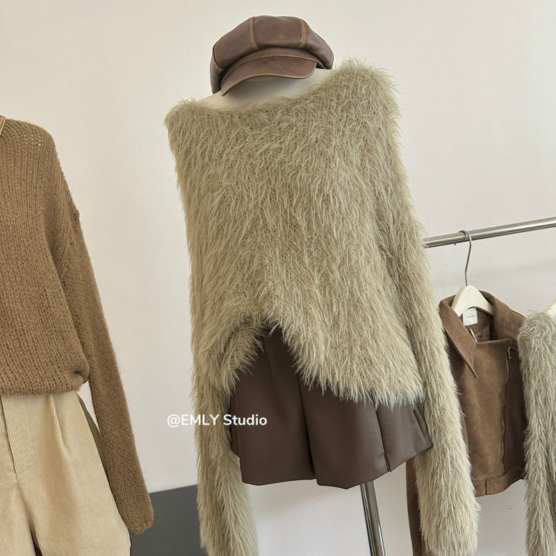 Áo Len Lông Thỏ Dài Tay Cao Cấp Phong Cách Hàn Quốc 🇰🇷