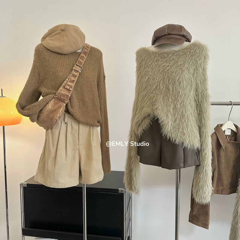 Áo Len Lông Thỏ Dài Tay Cao Cấp Phong Cách Hàn Quốc 🇰🇷